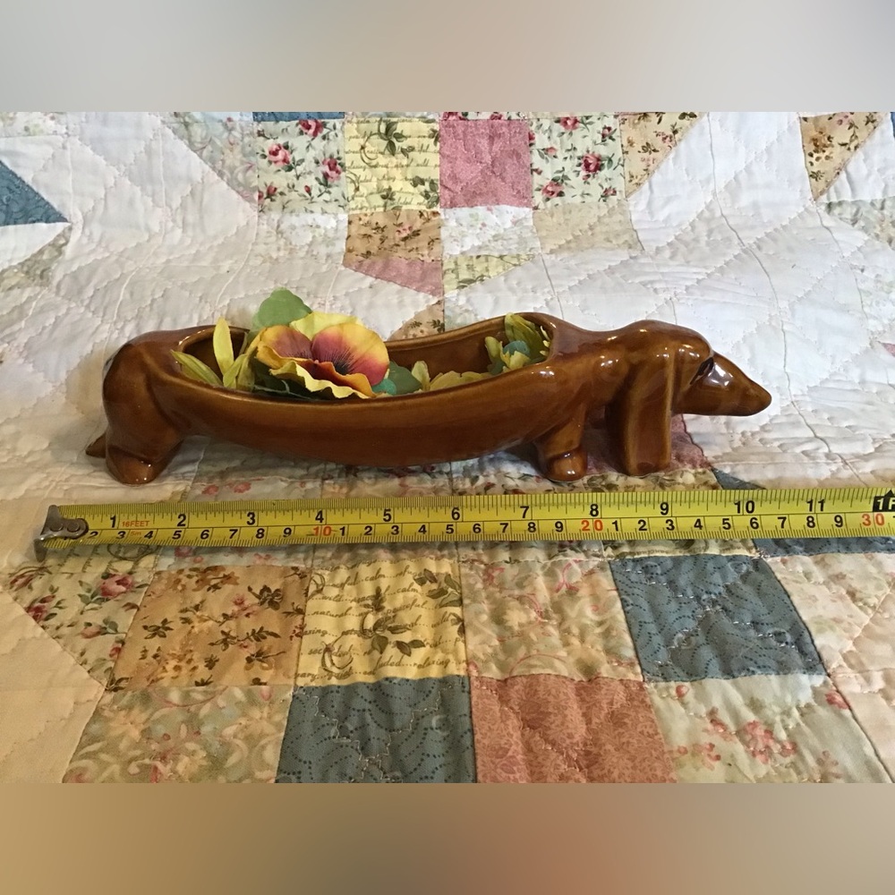 Dachshund vintage antique planter collectible dog art